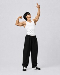 ROCKWELL White ribbed cotton vest — full view
