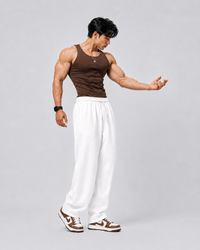 ROCKWELL Brown ribbed cotton vest — full view