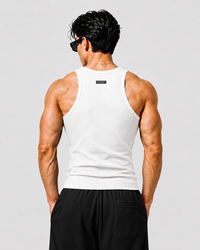 ROCKWELL White ribbed cotton vest — back view