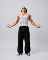 ROCKWELL Grey ribbed cotton vest — full view